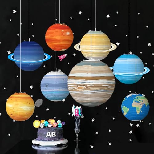 ZYOOO 8 Stück 30cm/12inch Solarsystem Planeten Papier Laterne Lampions deko für Weltraum Themen Geburtstagsdeko Solarsystem Hängende Deko von ZYOOO lift