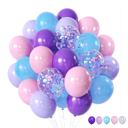 ZYOOO Luftballons Rosa Lila Blau,12 Zoll/30.5 cm Pastell Latex Ballons mit Konfetti,Partyballon für Hochzeit,Mädchen Geburtstag,Meerjungfrau,Prinzessinnen,Brautparty Deko-50 Stück ZYOOO Luftballons Rosa Lila Blau,12 Zoll/30.5 cm Pastell Latex Ballons mit Konfetti,Partyballon für Hochzeit,Mädchen Geburtstag,Meerjungfrau,Prinzessinnen,Brautparty Deko-50 Stück von ZYOOO lift