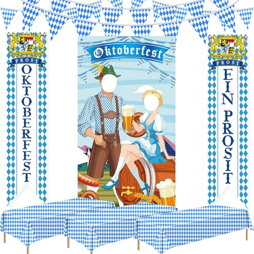 Oktoberfest-Dekorationsset, deutsches Partyzubehör, Oktoberfest-Flaggenbanner und Tür-Banner, Oktoberfest-Foto-Requisiten, Tischdeckendekoration, Bier-Festival, Party-Zubehör Oktoberfest-Dekorationsset, deutsches Partyzubehör, Oktoberfest-Flaggenbanner und Tür-Banner, Oktoberfest-Foto-Requisiten, Tischdeckendekoration, Bier-Festival, Party-Zubehör von ZYP