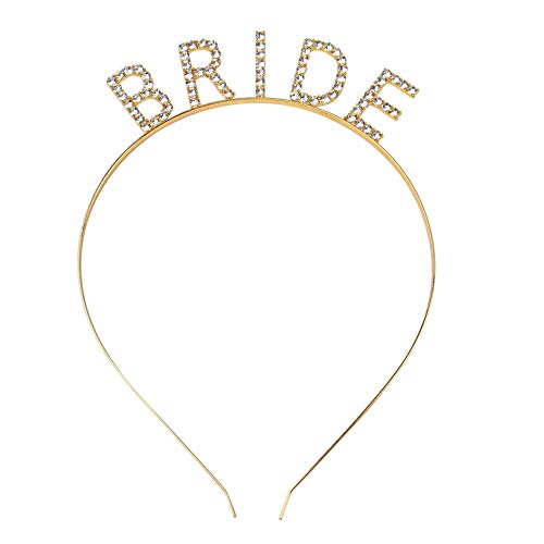 ZYWQ Bride Haarreif, Bride to be Haarreifen, Damen Elegant Haarreifen, Strass Haarschmuck für Junggesellinnenabschiede Hochzeit (Gold) von ZYWQ