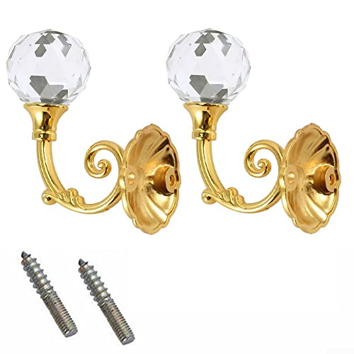 2 x Raffhalter für Vorhänge, Wand-Raffhalter, Silber, Gold, Kristall, Haken, Dekoration 2 x Raffhalter für Vorhänge, Wand-Raffhalter, Silber, Gold, Kristall, Haken, Dekoration von ZYWUOY