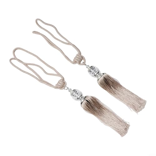 Dekorative Raffhalter mit weichen Quasten und Perlen-Design, elegante Seil-Raffhalter für jeden Raum (Aprikose) von ZYWUOY