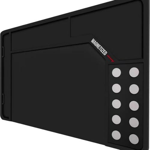 Silikon-Lötmatte, rutschfeste Wartungsmatte mit magnetischen Punkten, Arbeits-Reparaturmatte für Elektronik-Wartung, Reinigung, Löten (900 x 300 x 4,5 schwarz) von ZYWUOY