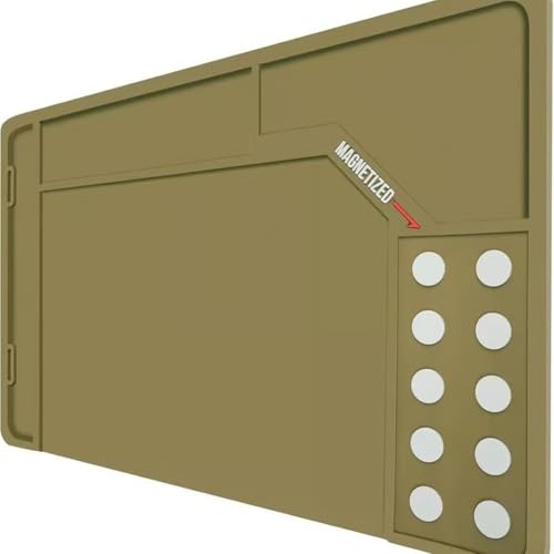 Silikon-Lötmatte, rutschfeste Wartungsmatte mit magnetischen Punkten, Arbeits-Reparaturmatte für Elektronik-Wartung, Reinigung, Löten (900 x 300 x 4,50 braun) von ZYWUOY