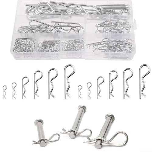 Splinte, Splinte, Sortiment, Metallstifte, R-Typ, Splinte, Wellenriegel, Verriegelungsstift, Split-Klemme für Traktor, LKW, Autos, 125 Stück Splinte, Splinte, Sortiment, Metallstifte, R-Typ, Splinte, Wellenriegel, Verriegelungsstift, Split-Klemme für Traktor, LKW, Autos, 125 Stück von ZYWUOY