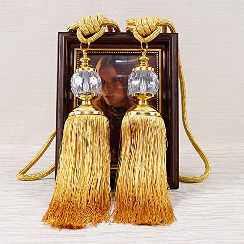ZYWUOY 2 x luxuriöse Vorhanghalter, Seil-Raffhalter, Quasten-Raffhalter, Perlen-Kugel-Dekor, Paar ZYWUOY 2 x luxuriöse Vorhanghalter, Seil-Raffhalter, Quasten-Raffhalter, Perlen-Kugel-Dekor, Paar von ZYWUOY