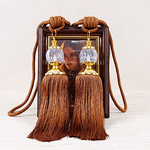 ZYWUOY 2 x luxuriöse Vorhanghalter, Seil-Raffhalter, Quasten-Raffhalter, Perlen-Kugel-Dekor, Paar ZYWUOY 2 x luxuriöse Vorhanghalter, Seil-Raffhalter, Quasten-Raffhalter, Perlen-Kugel-Dekor, Paar von ZYWUOY