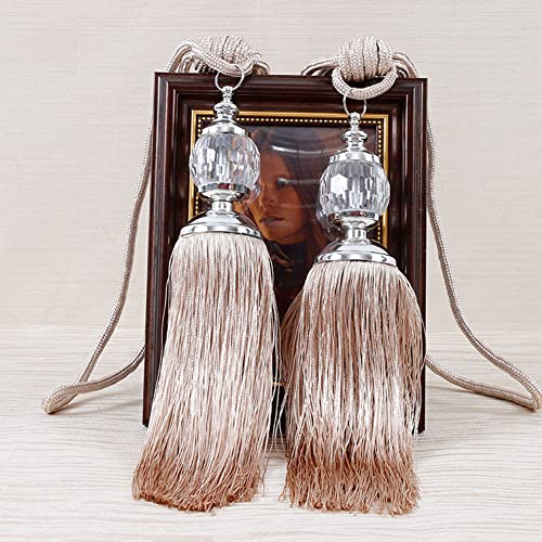 Raffhalter mit Quasten, luxuriöser Vorhanghalter, Seil-Raffhalter, Perlen-Kugel-Dekor, Vintage-Stil, handgefertigt, geflochtenes Seil, Raffhalter für Zuhause, dekorative Vorhänge (Aprikose) Raffhalter mit Quasten, luxuriöser Vorhanghalter, Seil-Raffhalter, Perlen-Kugel-Dekor, Vintage-Stil, handgefertigt, geflochtenes Seil, Raffhalter für Zuhause, dekorative Vorhänge (Aprikose) von ZYWUOY