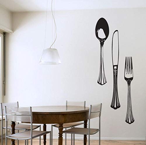 Besteck Set Vinyl Wandtattoo Küche Restaurant Wandaufkleber Löffel Messer Gabel Decals Dekoration Wasserdicht Wandbild 57x21 cm Besteck Set Vinyl Wandtattoo Küche Restaurant Wandaufkleber Löffel Messer Gabel Decals Dekoration Wasserdicht Wandbild 57x21 cm von ZYkang