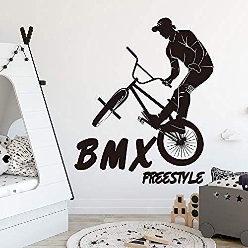 Zykang 3D Wandaufkleber Große Extreme Sport Bmx Fahrrad Wandaufkleber Junge Kindergarten Mtb Fahrrad Wandtattoo Schlafzimmer Vinyl Decor 65X55 Cm von ZYkang