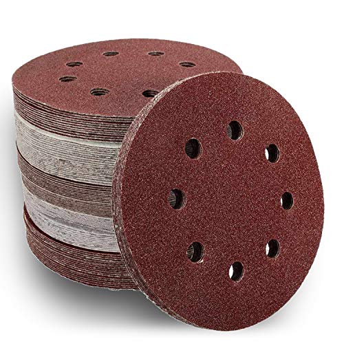 ZZC - Schleifscheiben 125mm Klett 8 Loch Schleifpapier Set Schleifblätter für Exzenter-Schleifer - 25 Stück - P40/P60/P80/P120/P180/P240 - (K120) von ZZ-Clan