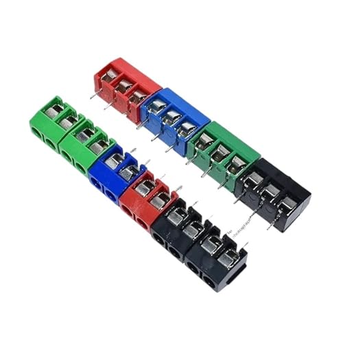 100 Stück P-CB-Anschlussklemmen Abstand 5.0, Klemme KF301 rot, blau, grün, schwarz (4p rot, Eisenfüße) von ZZAYGESY