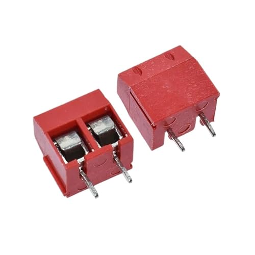 100 Stück P-CB Stecker Klemme Abstand 5.0 Klemme KF301 Rot Blau Grün Schwarz (3p Rot, Eisenfüße) von ZZAYGESY