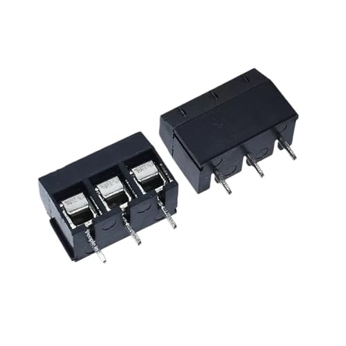 100 Stück P-CB Stecker Klemme Abstand 5.0 Klemme KF301 rot blau grün schwarz (3p schwarz, Eisenfüße) von ZZAYGESY