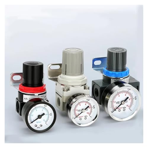 Kompressor Druckluftdruckregler mit Manometer AR2000 BR2000 pneumatisch (weiß AR4000-03, mit 8mm Einstellung) von ZZAYGESY