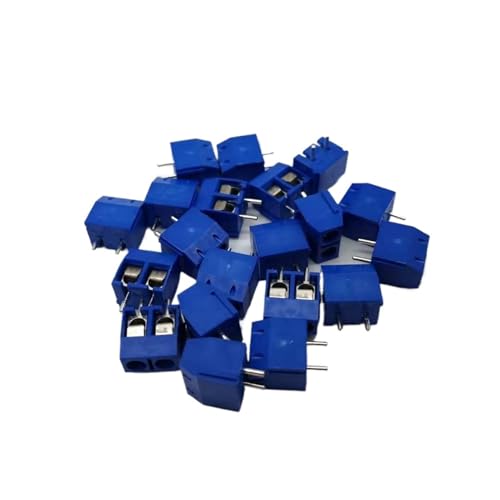 ZZAYGESY 100 Stück P-CB-Anschlussklemmen Abstand 5.0, Klemme KF301 rot, blau, grün, schwarz (2p blau, Eisenfüße) von ZZAYGESY