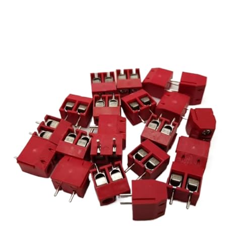 ZZAYGESY 100 Stück P-CB-Anschlussklemmen Abstand 5.0, Klemme KF301 rot, blau, grün, schwarz (2p rot, Eisenfüße) von ZZAYGESY