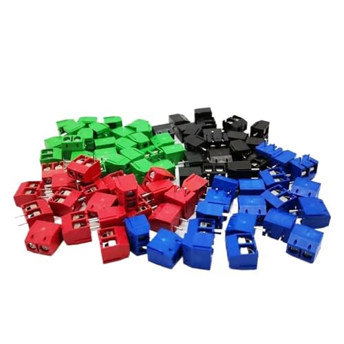 ZZAYGESY 500 Stück K-F301-2P Spleißen, Schraubentyp P-CB Abstand 5.0 Anschlussklemmen, Klemme blau/grün K-F301 Rot, Blau, Grün, Schwarz (Rot, Kupferfüße) von ZZAYGESY