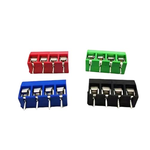 ZZAYGESY 500 Stück K-F301-4P Schraubentyp P-CB 5.0 Anschlussklemmen, Klemme blau/grün/rot/schwarz (Rot, Eisenfüße) von ZZAYGESY