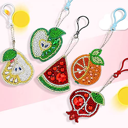 Diamond Painting Schlüsselanhänger Süße Frucht 5D Full Drill Diamond Art Painting Keychain für Frauen Mädchen Tasche Geldbörse Handtasche Charms Anhänger Geschenk von ZZDXL