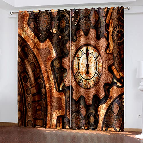 Gardinen Abstraktes Braunes Zahnrad Vorhänge Thermovorhang Polyester Vorhang Verdunklungsvorhänge Vorhang Vorhänge Wohnzimmer Schlafzimmer mit ösen Gardinen 2 Stücke(2x110x215cm Gardinen Abstraktes Braunes Zahnrad Vorhänge Thermovorhang Polyester Vorhang Verdunklungsvorhänge Vorhang Vorhänge Wohnzimmer Schlafzimmer mit ösen Gardinen 2 Stücke(2x110x215cm von ZZDXW