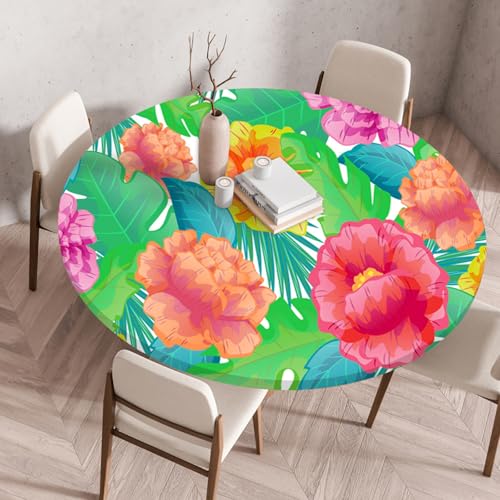 Tischdecke Rund 100 cm Grüne Orange Blumen Gartentischdecke Rund Elastisch Polyester Waschbar Outdoor-Tischdecken Gartentischdecke Wetterfest Restaurant Runde Tischdecke Tischdecke Rund 100 cm Grüne Orange Blumen Gartentischdecke Rund Elastisch Polyester Waschbar Outdoor-Tischdecken Gartentischdecke Wetterfest Restaurant Runde Tischdecke von ZZDXW