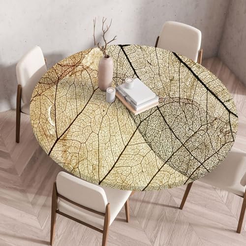 Tischdecke Rund 110 cm Braune Retro Blätter Gartentischdecke Rund Elastisch Polyester Waschbar Outdoor-Tischdecken Gartentischdecke Wetterfest Restaurant Runde Tischdecke Tischdecke Rund 110 cm Braune Retro Blätter Gartentischdecke Rund Elastisch Polyester Waschbar Outdoor-Tischdecken Gartentischdecke Wetterfest Restaurant Runde Tischdecke von ZZDXW