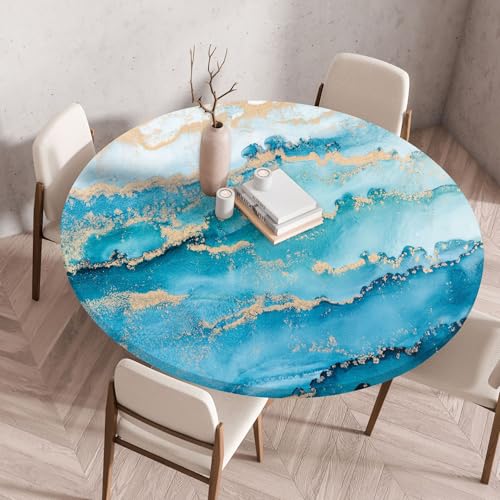 Tischdecke Rund 60 cm Eleganter Blauer Marmor Gartentischdecke Rund Elastisch Polyester Waschbar Outdoor-Tischdecken Gartentischdecke Wetterfest Restaurant Runde Tischdecke Tischdecke Rund 60 cm Eleganter Blauer Marmor Gartentischdecke Rund Elastisch Polyester Waschbar Outdoor-Tischdecken Gartentischdecke Wetterfest Restaurant Runde Tischdecke von ZZDXW