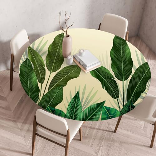 Tischdecke Rund 60 cm Tropisches Grün Gelb Gartentischdecke Rund Elastisch Polyester Waschbar Outdoor-Tischdecken Gartentischdecke Wetterfest Restaurant Runde Tischdecke Tischdecke Rund 60 cm Tropisches Grün Gelb Gartentischdecke Rund Elastisch Polyester Waschbar Outdoor-Tischdecken Gartentischdecke Wetterfest Restaurant Runde Tischdecke von ZZDXW