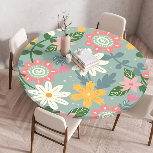 Tischdecke Rund 70 cm Blättergröne Blume Gartentischdecke Rund Elastisch Polyester Waschbar Outdoor-Tischdecken Gartentischdecke Wetterfest Restaurant Runde Tischdecke Tischdecke Rund 70 cm Blättergröne Blume Gartentischdecke Rund Elastisch Polyester Waschbar Outdoor-Tischdecken Gartentischdecke Wetterfest Restaurant Runde Tischdecke von ZZDXW