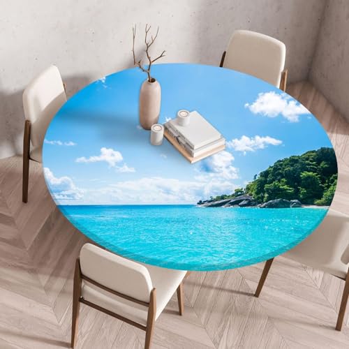 Tischdecke Rund 70 cm Blaue Grüne Wolken Gartentischdecke Rund Elastisch Polyester Waschbar Outdoor-Tischdecken Gartentischdecke Wetterfest Restaurant Runde Tischdecke Tischdecke Rund 70 cm Blaue Grüne Wolken Gartentischdecke Rund Elastisch Polyester Waschbar Outdoor-Tischdecken Gartentischdecke Wetterfest Restaurant Runde Tischdecke von ZZDXW