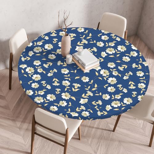 Tischdecke Rund 70 cm Dunkelblaue Blumen Gartentischdecke Rund Elastisch Polyester Waschbar Outdoor-Tischdecken Gartentischdecke Wetterfest Restaurant Runde Tischdecke Tischdecke Rund 70 cm Dunkelblaue Blumen Gartentischdecke Rund Elastisch Polyester Waschbar Outdoor-Tischdecken Gartentischdecke Wetterfest Restaurant Runde Tischdecke von ZZDXW