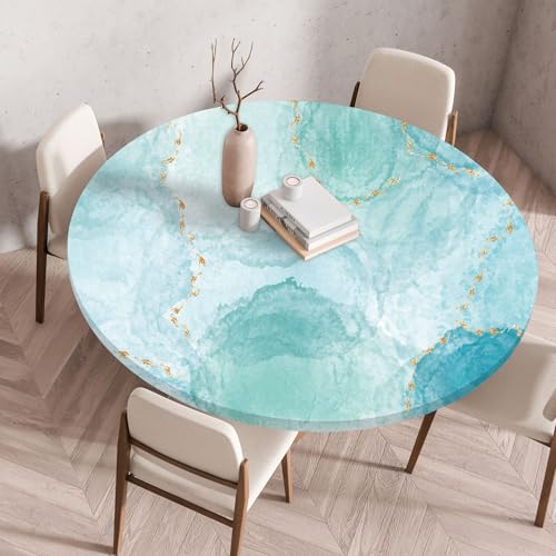Tischdecke Rund 70 cm Elegantes Blaues Grün Gartentischdecke Rund Elastisch Polyester Waschbar Outdoor-Tischdecken Gartentischdecke Wetterfest Restaurant Runde Tischdecke Tischdecke Rund 70 cm Elegantes Blaues Grün Gartentischdecke Rund Elastisch Polyester Waschbar Outdoor-Tischdecken Gartentischdecke Wetterfest Restaurant Runde Tischdecke von ZZDXW