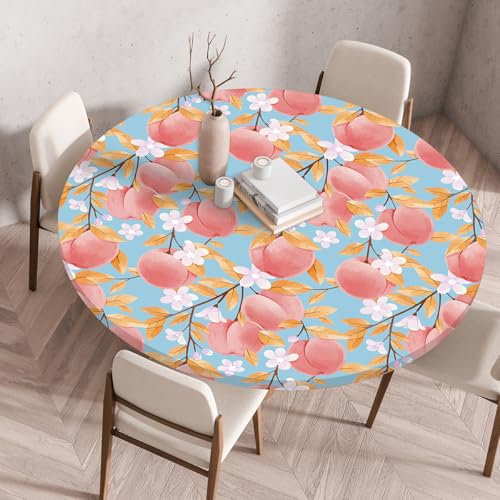 Tischdecke Rund 70 cm Pfirsich Rosa Blätter Gartentischdecke Rund Elastisch Polyester Waschbar Outdoor-Tischdecken Gartentischdecke Wetterfest Restaurant Runde Tischdecke Tischdecke Rund 70 cm Pfirsich Rosa Blätter Gartentischdecke Rund Elastisch Polyester Waschbar Outdoor-Tischdecken Gartentischdecke Wetterfest Restaurant Runde Tischdecke von ZZDXW