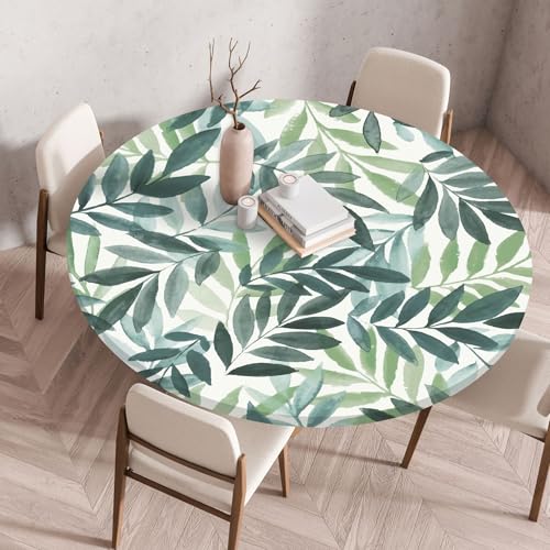 Tischdecke Rund 70 cm Retro Grüne Blätter Gartentischdecke Rund Elastisch Polyester Waschbar Outdoor-Tischdecken Gartentischdecke Wetterfest Restaurant Runde Tischdecke Tischdecke Rund 70 cm Retro Grüne Blätter Gartentischdecke Rund Elastisch Polyester Waschbar Outdoor-Tischdecken Gartentischdecke Wetterfest Restaurant Runde Tischdecke von ZZDXW