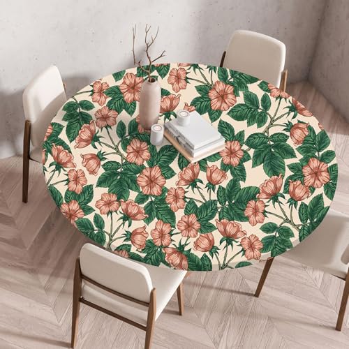 Tischdecke Rund 70 cm Retro Tropische Blumen Gartentischdecke Rund Elastisch Polyester Waschbar Outdoor-Tischdecken Gartentischdecke Wetterfest Restaurant Runde Tischdecke Tischdecke Rund 70 cm Retro Tropische Blumen Gartentischdecke Rund Elastisch Polyester Waschbar Outdoor-Tischdecken Gartentischdecke Wetterfest Restaurant Runde Tischdecke von ZZDXW