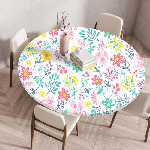Tischdecke Rund 70 cm Rosa Gelb Blumen Gartentischdecke Rund Elastisch Polyester Waschbar Outdoor-Tischdecken Gartentischdecke Wetterfest Restaurant Runde Tischdecke Tischdecke Rund 70 cm Rosa Gelb Blumen Gartentischdecke Rund Elastisch Polyester Waschbar Outdoor-Tischdecken Gartentischdecke Wetterfest Restaurant Runde Tischdecke von ZZDXW
