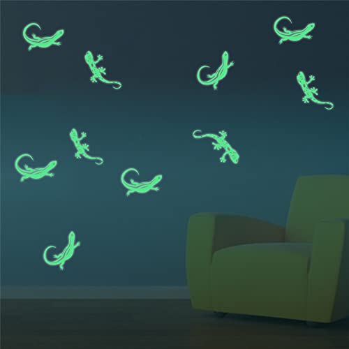 Wandtattoo Kinderzimmer Grüne Gecko-Echse Leuchtsterne Kinderzimmer Wandsticker Wandsticker Kinderzimmer Glow in the Dark Wandtattoo Kinderzimmer Mädchen Junge für Wanddeko Geschenke von ZZDXW