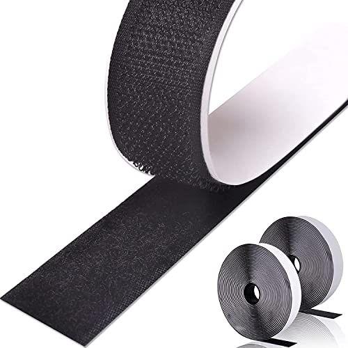 Doppelseitiges selbstklebendes Klebeband, 8M extra stark doppelseitiges Klebeband mit Verschluss, 20mm breit, selbstklebendes Klebepad mit Schlaufenband und Hakenband (schwarz) von ZZF-LYA