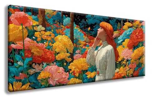 Blumen Diamond Painting, Frau Diamond Painting Erwachsene Groß XXL (90x180 cm), 5D Runder Vollbohrer Diamant Crystal Art Bastelnset, Mosaik Bastel Erwachsene für Deko Schlafzimmer -zzg2508P7563 von ZZGBDWOU