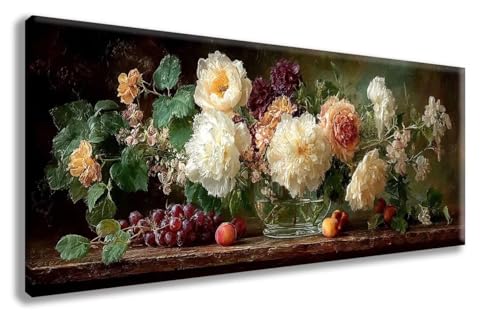 Blumenn Diamond Painting, Pflanzen Diamond Painting Erwachsene Groß XXL 100x300cm, 5D Runder Vollbohrer Diamant Crystal Art Bastelnset, Mosaik Bastel Erwachsene für Deko Schlafzimmer -zzg2508W1 von ZZGBDWOU