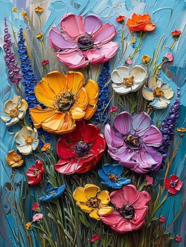 Diamond Painting Blume Diamond Painting Erwachsene, Crystal Art Anlage Mosaik Bastelset Erwachsene Anfänger 5D DIY Full Drill Cross Stickerei Kits für Deko Wohnzimmer, Geschenke (25x35cm) -g2503WV von ZZGBDWOU