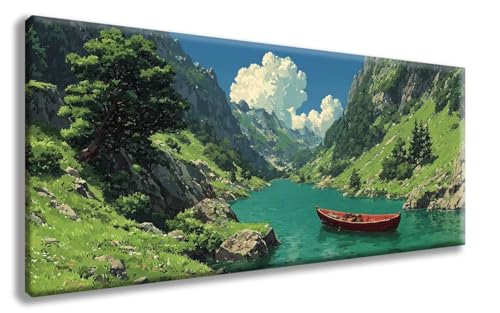 Diamond Painting Boot Diamond Painting Erwachsene Landschaft Diamant Art, Diamant Malerei Kits Erwachsene Crystal Art Basteln, Stickerei Kreuzstich Bilder Set für Zimmer Deko (40x80 cm) -zzg25089F von ZZGBDWOU
