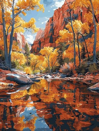 Diamond Painting Herbst Diamond Painting Erwachsene, Crystal Art Landschaft Mosaik Bastelset Erwachsene Anfänger Full Drill Cross Stickerei Kits für Deko Wohnzimmer, Geschenke 35cm x 50cm -g25031D Diamond Painting Herbst Diamond Painting Erwachsene, Crystal Art Landschaft Mosaik Bastelset Erwachsene Anfänger Full Drill Cross Stickerei Kits für Deko Wohnzimmer, Geschenke 35cm x 50cm -g25031D von ZZGBDWOU