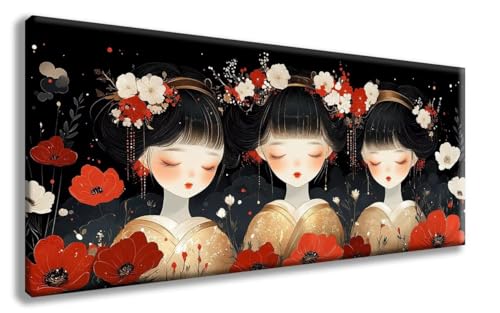 Diamond Painting Japan Diamond Painting Erwachsene Frau Diamant Art, Diamant Malerei Kits Erwachsene Crystal Art Basteln, Stickerei Kreuzstich Bilder Set für Zimmer Deko (60x120 cm) -zzg2508CJ18B von ZZGBDWOU