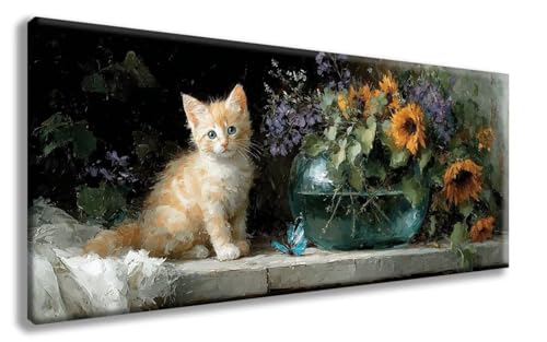 Diamond Painting Katze Diamond Painting Erwachsene Blumen Diamant Art, Diamant Malerei Kits Erwachsene Crystal Art Basteln, Stickerei Kreuzstich Bilder Set für Zimmer Deko 80x160 cm -zzg2508C59LL von ZZGBDWOU