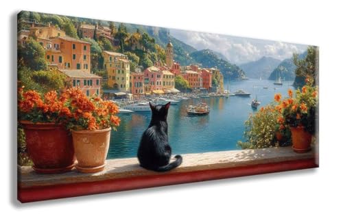 Diamond Painting Katze Diamond Painting Erwachsene Landschaft Diamant Art, Diamant Malerei Kits Erwachsene Crystal Art Basteln, Stickerei Kreuzstich Bilder Set für Zimmer Deko (80x160 cm) -zzg2508NN von ZZGBDWOU