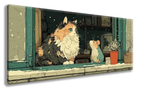 Diamond Painting Katze Diamond Painting Erwachsene Maus Diamant Art, Diamant Malerei Kits Erwachsene Crystal Art Basteln, Stickerei Kreuzstich Bilder Set für Zimmer Deko (60x120 cm) -zzg25087X06Z von ZZGBDWOU