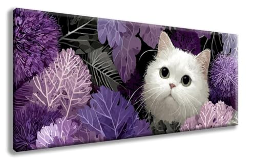 Diamond Painting Katze Diamond Painting Erwachsene Tiere Diamant Art, Diamant Malerei Kits Erwachsene Crystal Art Basteln, Stickerei Kreuzstich Bilder Set für Zimmer Deko 100x200cm -zzg250804FC7 von ZZGBDWOU
