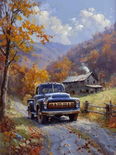 Diamond Painting Landschaft Diamond Painting Erwachsene, Crystal Art Herbst Mosaik Bastelset Erwachsene Anfänger Full Drill Cross Stickerei Kits für Deko Wohnzimmer, Geschenke (35x50cm) -g250335 von ZZGBDWOU